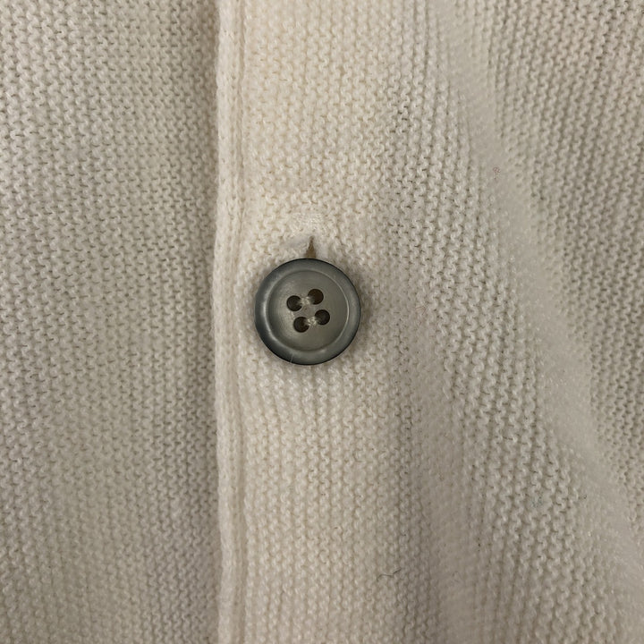 Vintage 70s-80'S Lacoste IZOD acrylic knit cardigan, men's size XL Oron Acrylic ivory Vintage Second Hand