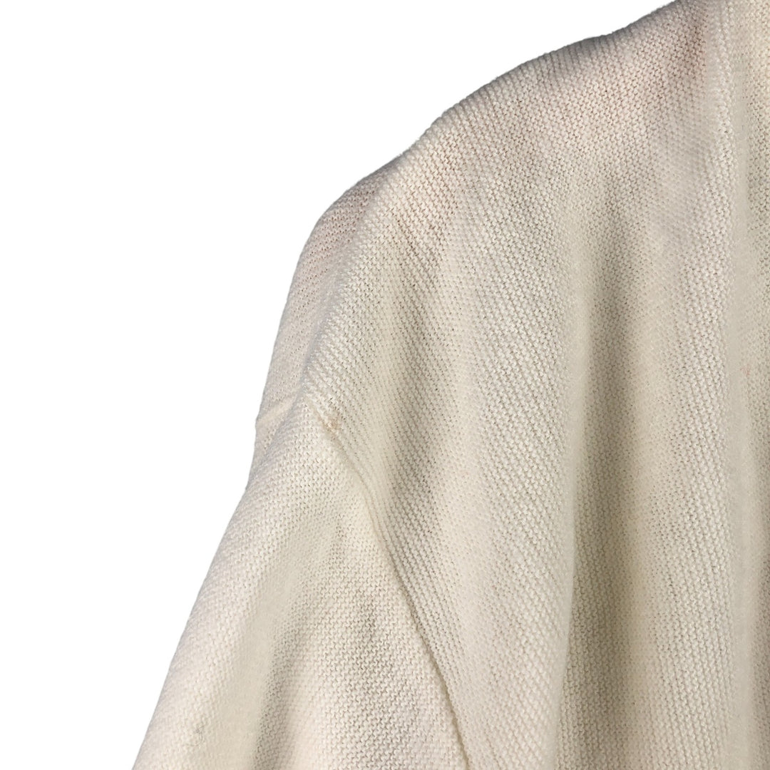 Vintage 70s-80'S Lacoste IZOD acrylic knit cardigan, men's size XL Oron Acrylic ivory Vintage Second Hand