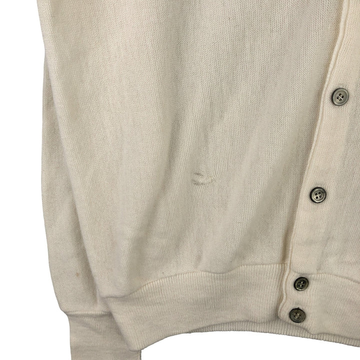 Vintage 70s-80'S Lacoste IZOD acrylic knit cardigan, men's size XL Oron Acrylic ivory Vintage Second Hand