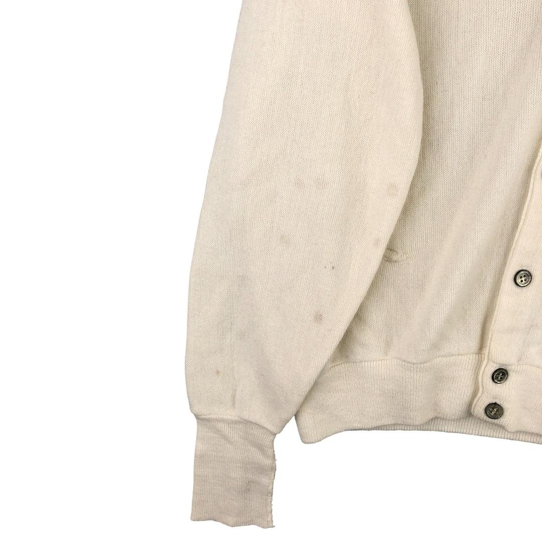 Vintage 70s-80'S Lacoste IZOD acrylic knit cardigan, men's size XL Oron Acrylic ivory Vintage Second Hand