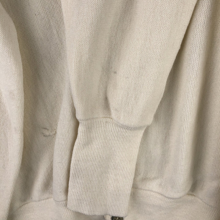 Vintage 70s-80'S Lacoste IZOD acrylic knit cardigan, men's size XL Oron Acrylic ivory Vintage Second Hand