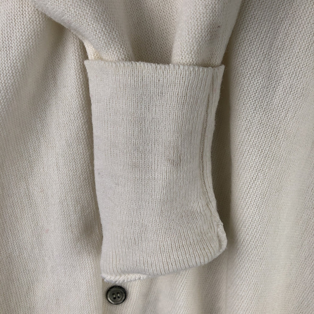 Vintage 70s-80'S Lacoste IZOD acrylic knit cardigan, men's size XL Oron Acrylic ivory Vintage Second Hand