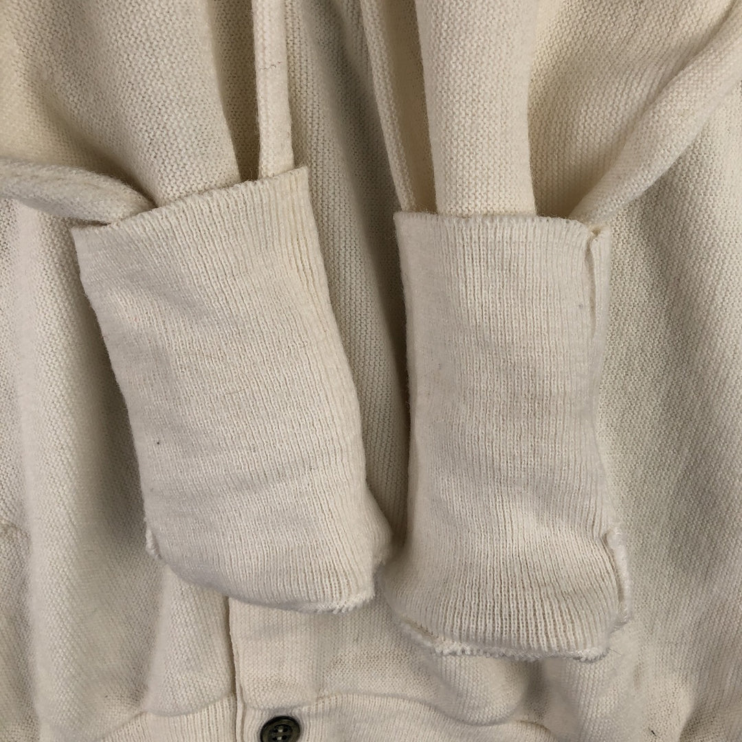 Vintage 70s-80'S Lacoste IZOD acrylic knit cardigan, men's size XL Oron Acrylic ivory Vintage Second Hand
