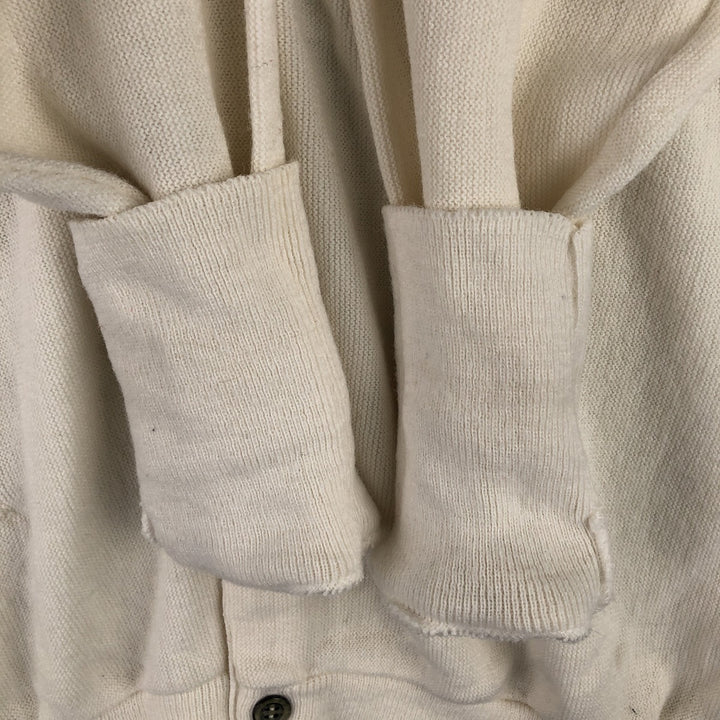 Vintage 70s-80'S Lacoste IZOD acrylic knit cardigan, men's size XL Oron Acrylic ivory Vintage Second Hand