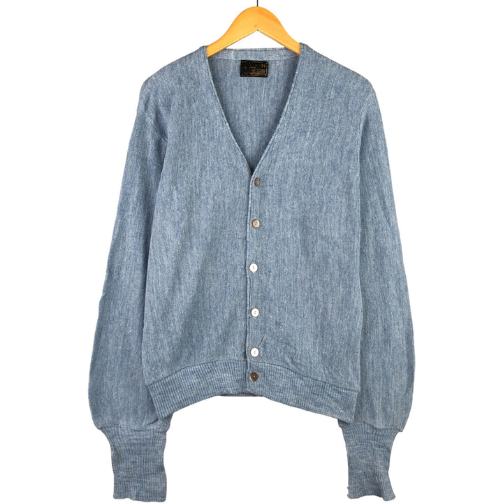 Vintage 1970'S JCPenney acrylic knit cardigan, size M, men's acrylic Blue type light blue Vintage Second Hand