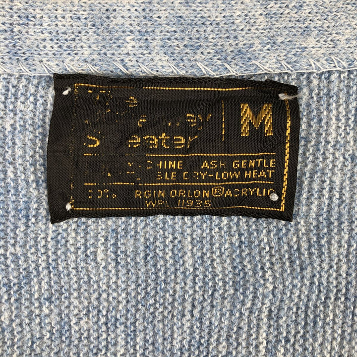 Vintage 1970'S JCPenney acrylic knit cardigan, size M, men's acrylic Blue type light blue Vintage Second Hand