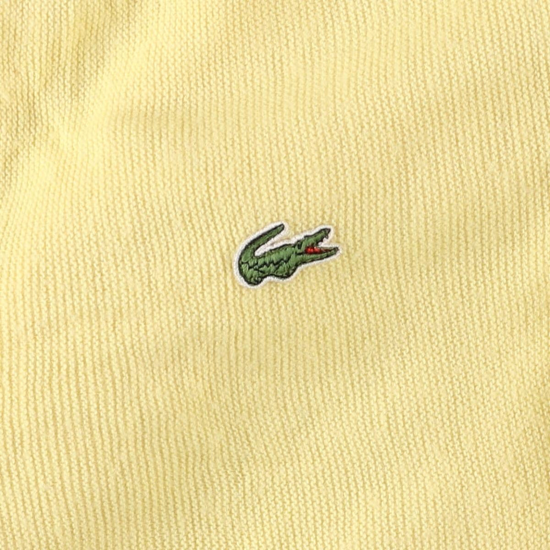 80s-90'S Lacoste IZOD Acrylic Knit Cardigan Made in USA Men's S Size Vintage acrylic lemon yellow Vintage Second Hand