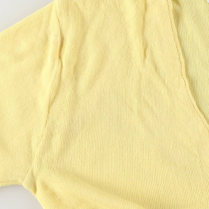 80s-90'S Lacoste IZOD Acrylic Knit Cardigan Made in USA Men's S Size Vintage acrylic lemon yellow Vintage Second Hand
