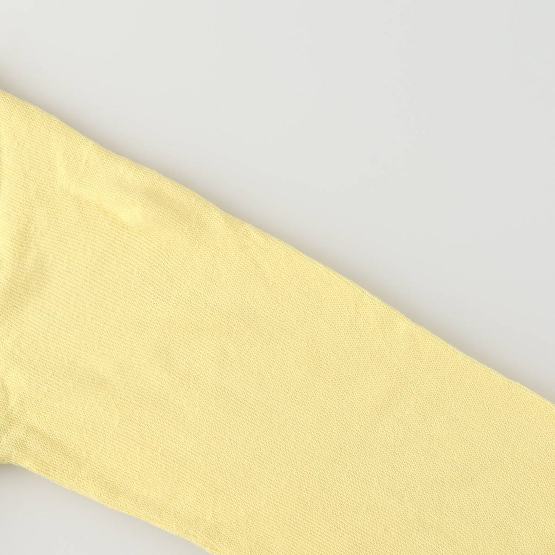 80s-90'S Lacoste IZOD Acrylic Knit Cardigan Made in USA Men's S Size Vintage acrylic lemon yellow Vintage Second Hand