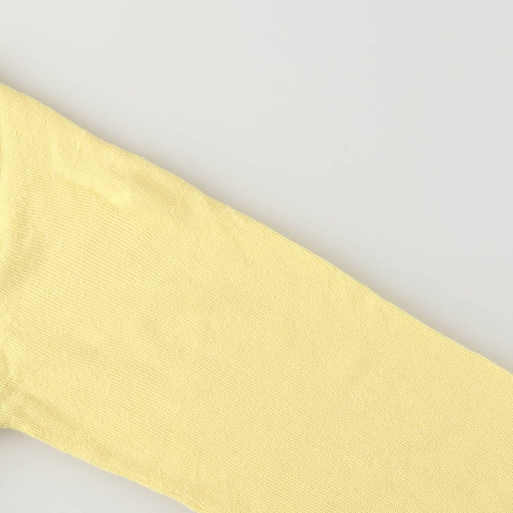 80s-90'S Lacoste IZOD Acrylic Knit Cardigan Made in USA Men's S Size Vintage acrylic lemon yellow Vintage Second Hand