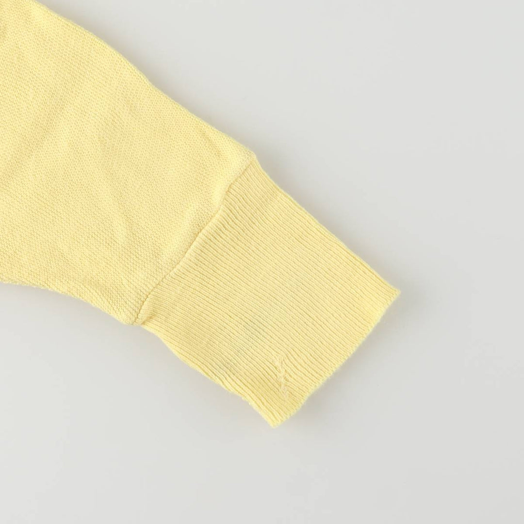 80s-90'S Lacoste IZOD Acrylic Knit Cardigan Made in USA Men's S Size Vintage acrylic lemon yellow Vintage Second Hand