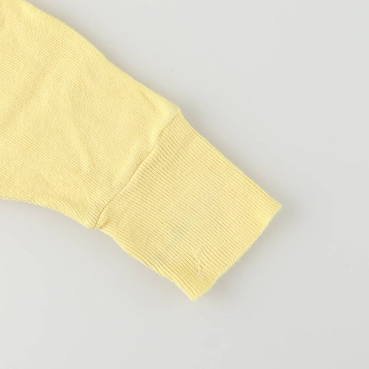 80s-90'S Lacoste IZOD Acrylic Knit Cardigan Made in USA Men's S Size Vintage acrylic lemon yellow Vintage Second Hand