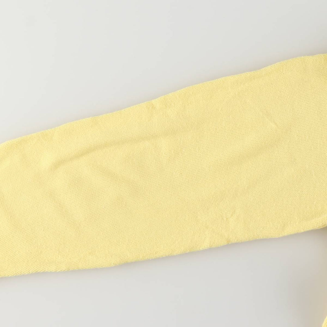 80s-90'S Lacoste IZOD Acrylic Knit Cardigan Made in USA Men's S Size Vintage acrylic lemon yellow Vintage Second Hand