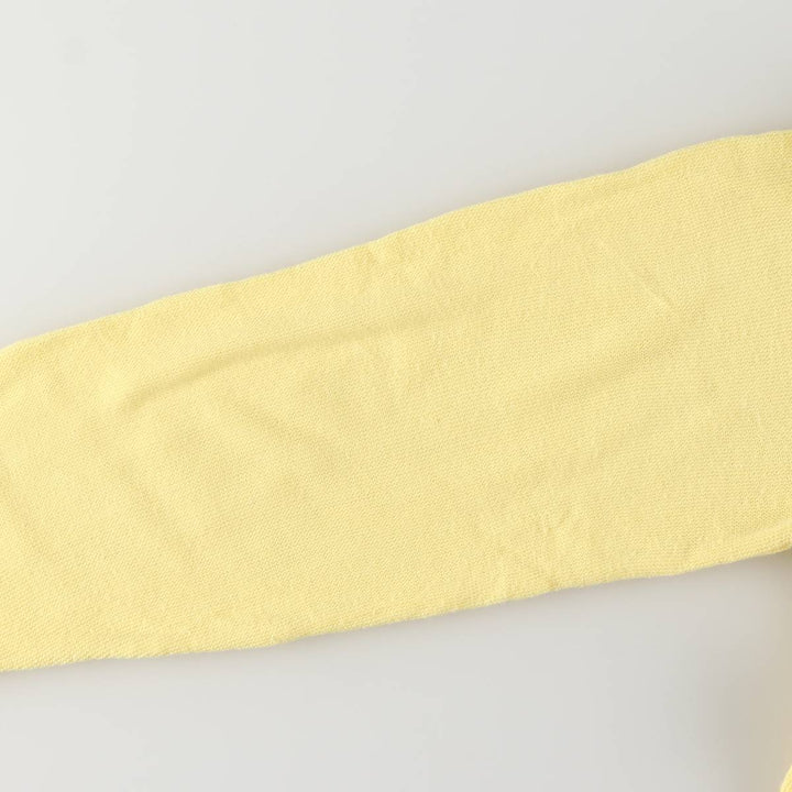 80s-90'S Lacoste IZOD Acrylic Knit Cardigan Made in USA Men's S Size Vintage acrylic lemon yellow Vintage Second Hand