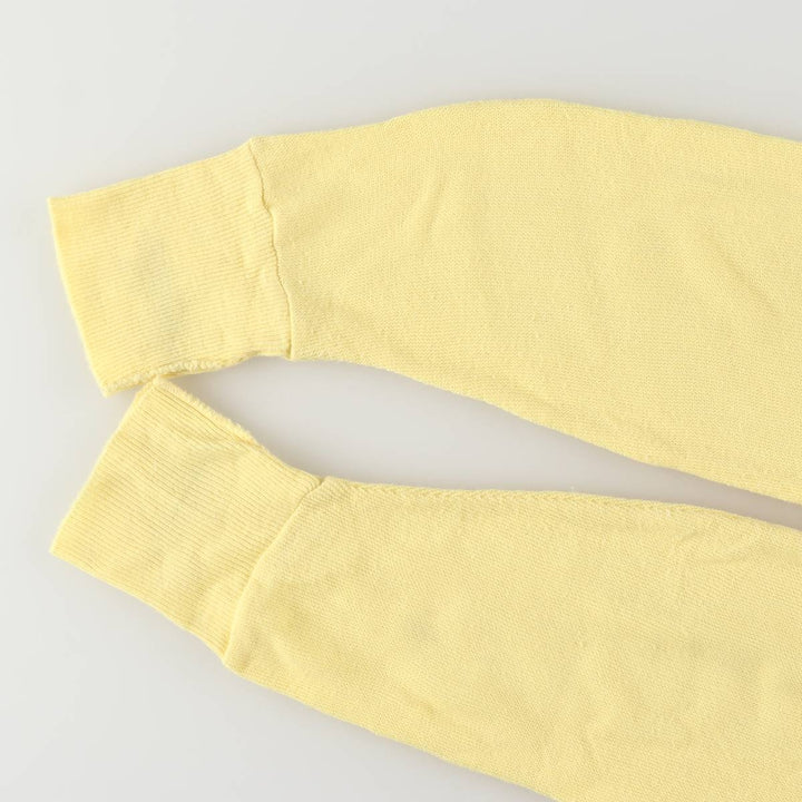 80s-90'S Lacoste IZOD Acrylic Knit Cardigan Made in USA Men's S Size Vintage acrylic lemon yellow Vintage Second Hand