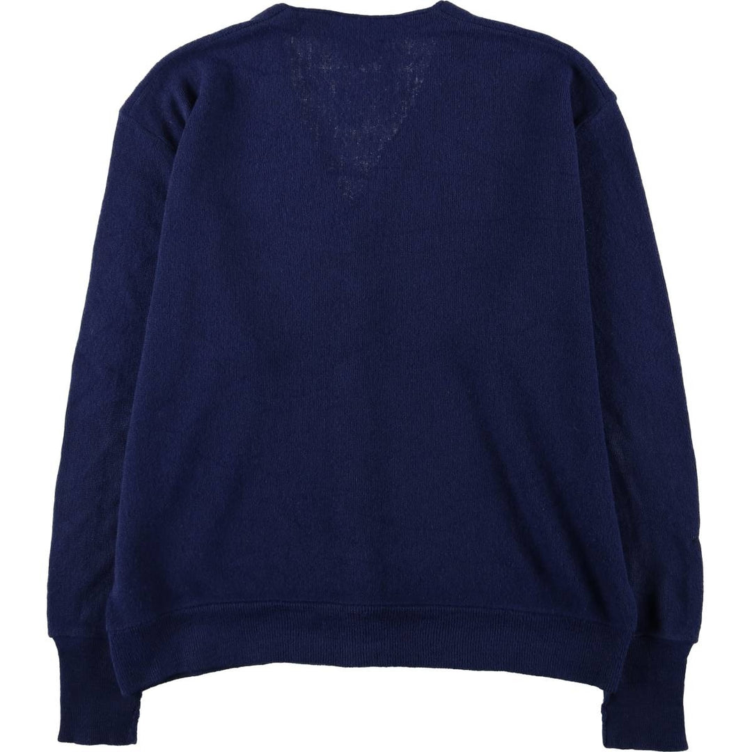 80s-90'S Lacoste IZOD Acrylic Knit Cardigan Made in USA Men's XL Vintage Oron Acrylic navy blue type Vintage Second Hand