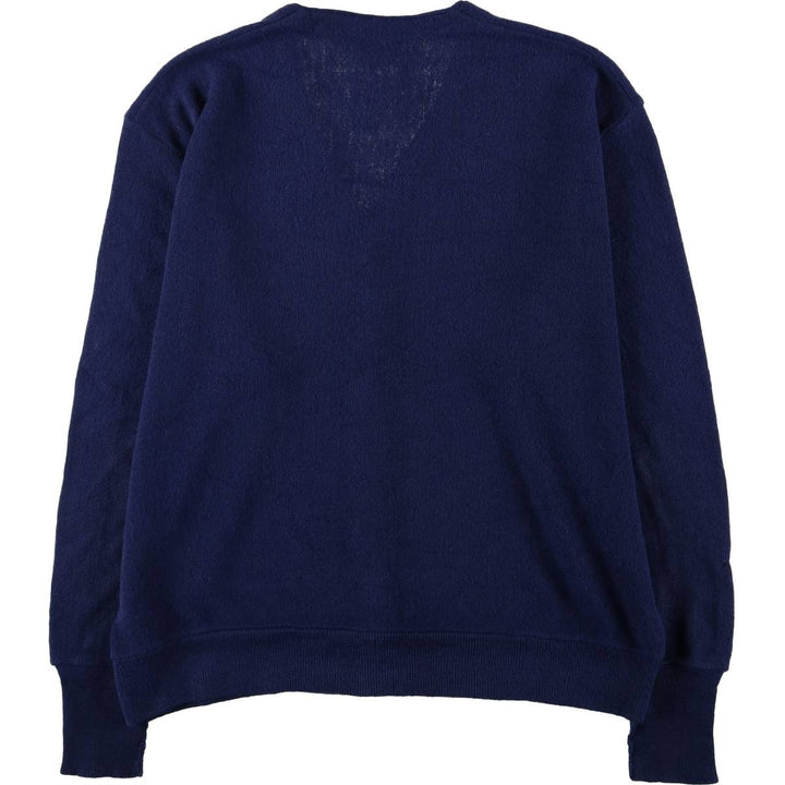 80s-90'S Lacoste IZOD Acrylic Knit Cardigan Made in USA Men's XL Vintage Oron Acrylic navy blue type Vintage Second Hand
