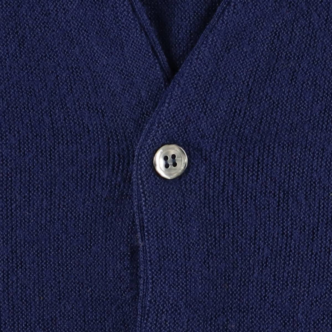 80s-90'S Lacoste IZOD Acrylic Knit Cardigan Made in USA Men's XL Vintage Oron Acrylic navy blue type Vintage Second Hand