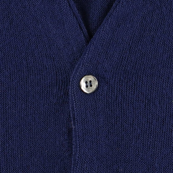 80s-90'S Lacoste IZOD Acrylic Knit Cardigan Made in USA Men's XL Vintage Oron Acrylic navy blue type Vintage Second Hand