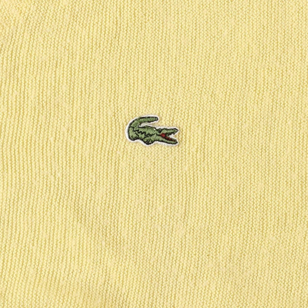 80s-90'S Lacoste IZOD Acrylic Knit Cardigan Made in USA Men's L Size Vintage acrylic lemon yellow Vintage Second Hand