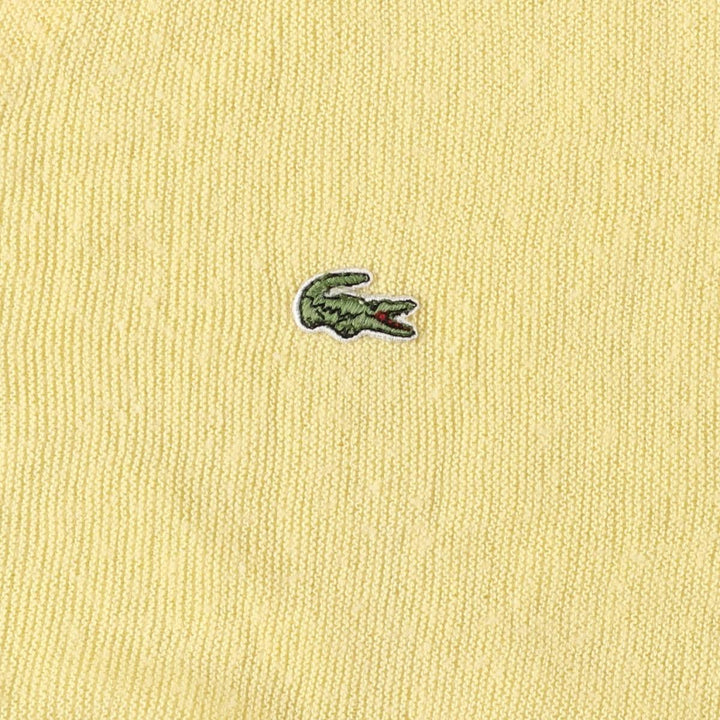 80s-90'S Lacoste IZOD Acrylic Knit Cardigan Made in USA Men's L Size Vintage acrylic lemon yellow Vintage Second Hand
