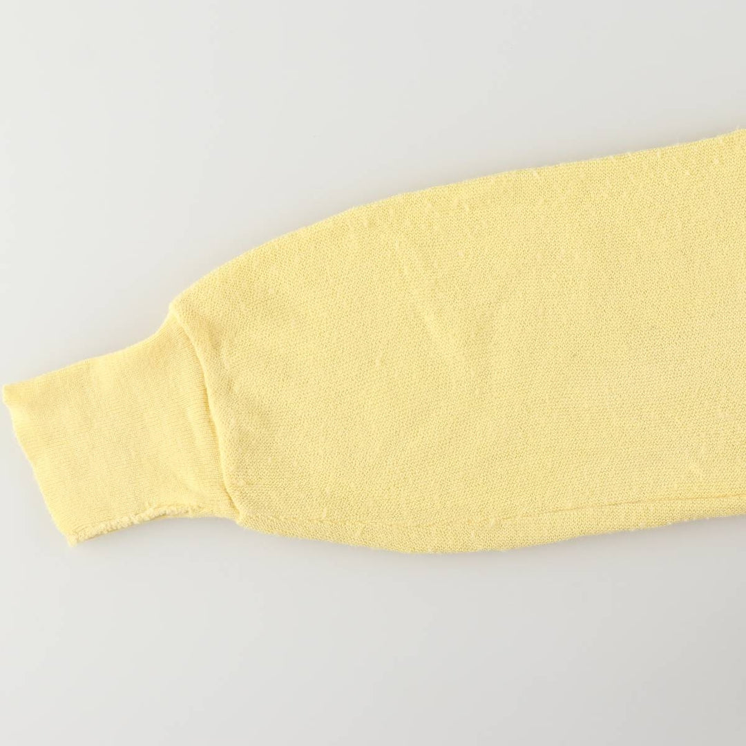 80s-90'S Lacoste IZOD Acrylic Knit Cardigan Made in USA Men's L Size Vintage acrylic lemon yellow Vintage Second Hand