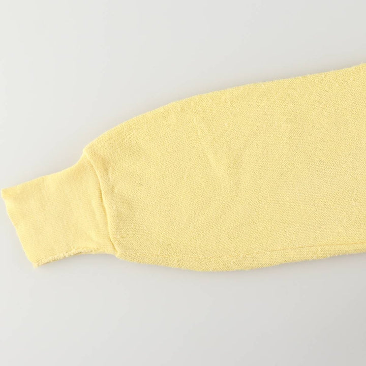 80s-90'S Lacoste IZOD Acrylic Knit Cardigan Made in USA Men's L Size Vintage acrylic lemon yellow Vintage Second Hand