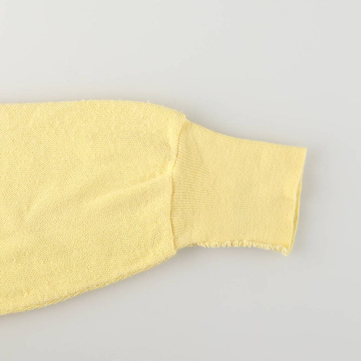 80s-90'S Lacoste IZOD Acrylic Knit Cardigan Made in USA Men's L Size Vintage acrylic lemon yellow Vintage Second Hand