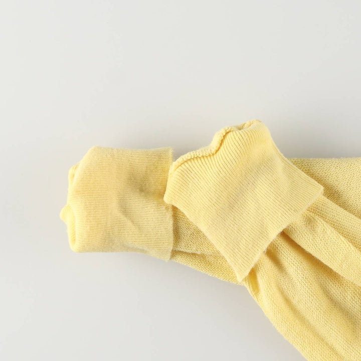 80s-90'S Lacoste IZOD Acrylic Knit Cardigan Made in USA Men's L Size Vintage acrylic lemon yellow Vintage Second Hand