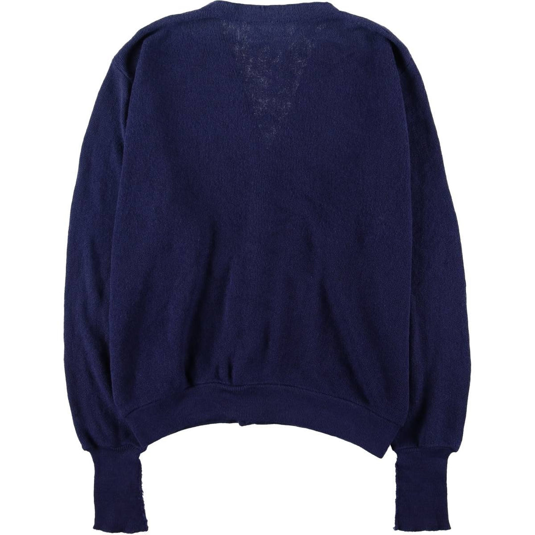 70'S Lacoste IZOD acrylic knit cardigan, men's size L, vintage unclear navy blue type Vintage Second Hand