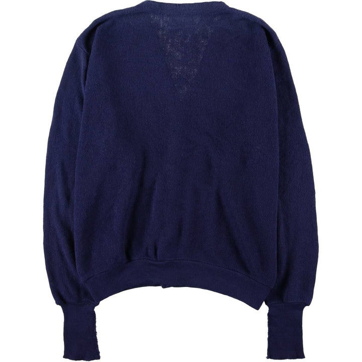 70'S Lacoste IZOD acrylic knit cardigan, men's size L, vintage unclear navy blue type Vintage Second Hand