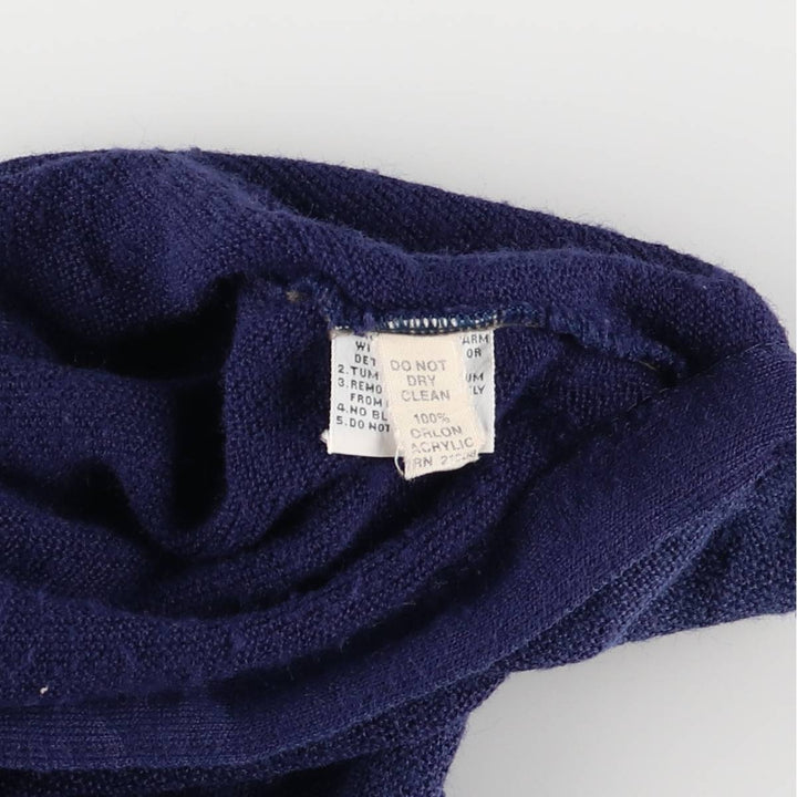 70'S Lacoste IZOD acrylic knit cardigan, men's size L, vintage unclear navy blue type Vintage Second Hand