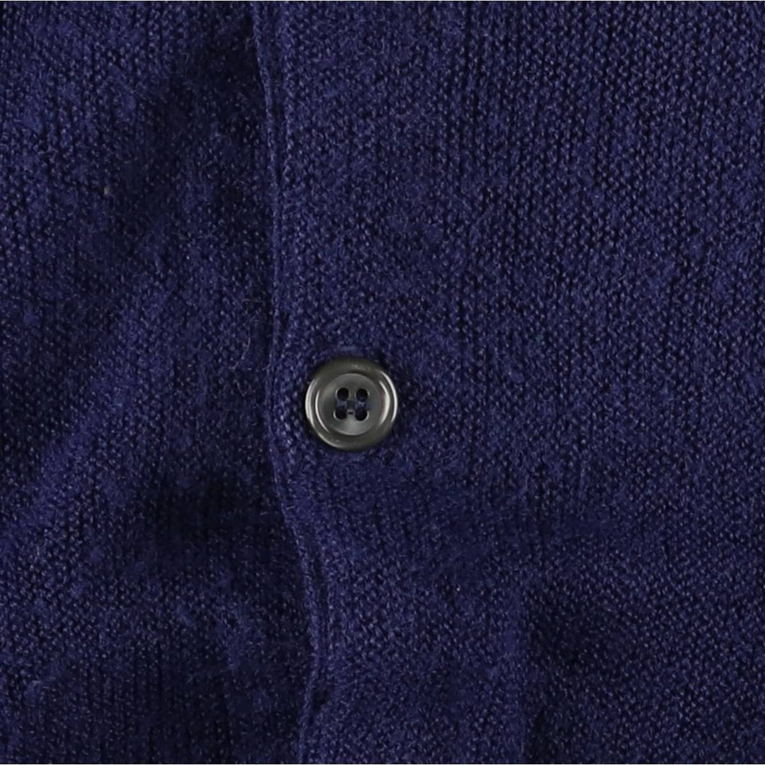70'S Lacoste IZOD acrylic knit cardigan, men's size L, vintage unclear navy blue type Vintage Second Hand