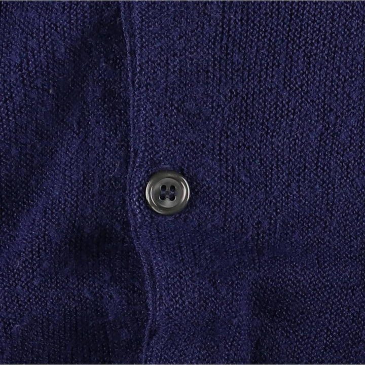 70'S Lacoste IZOD acrylic knit cardigan, men's size L, vintage unclear navy blue type Vintage Second Hand