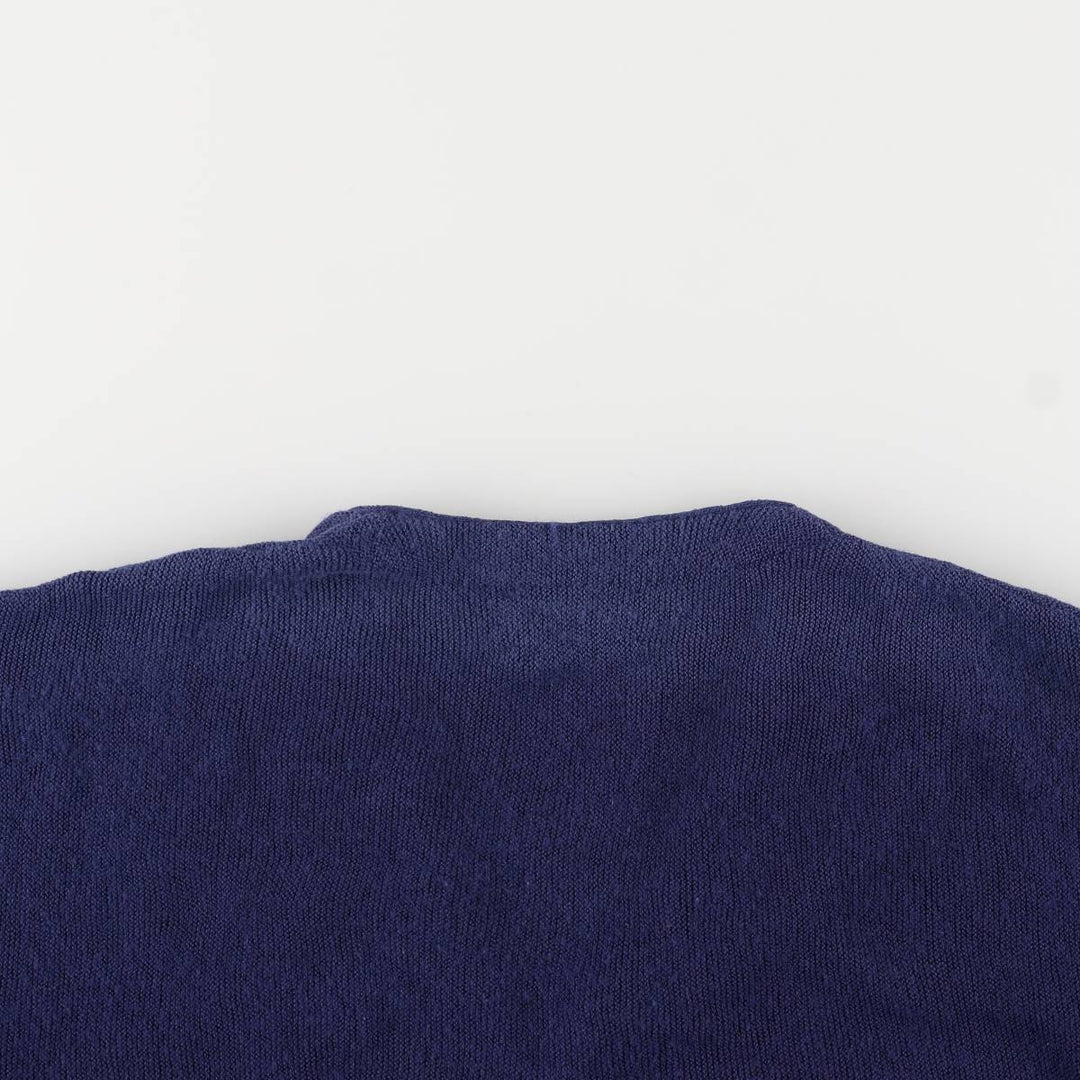 70'S Lacoste IZOD acrylic knit cardigan, men's size L, vintage unclear navy blue type Vintage Second Hand