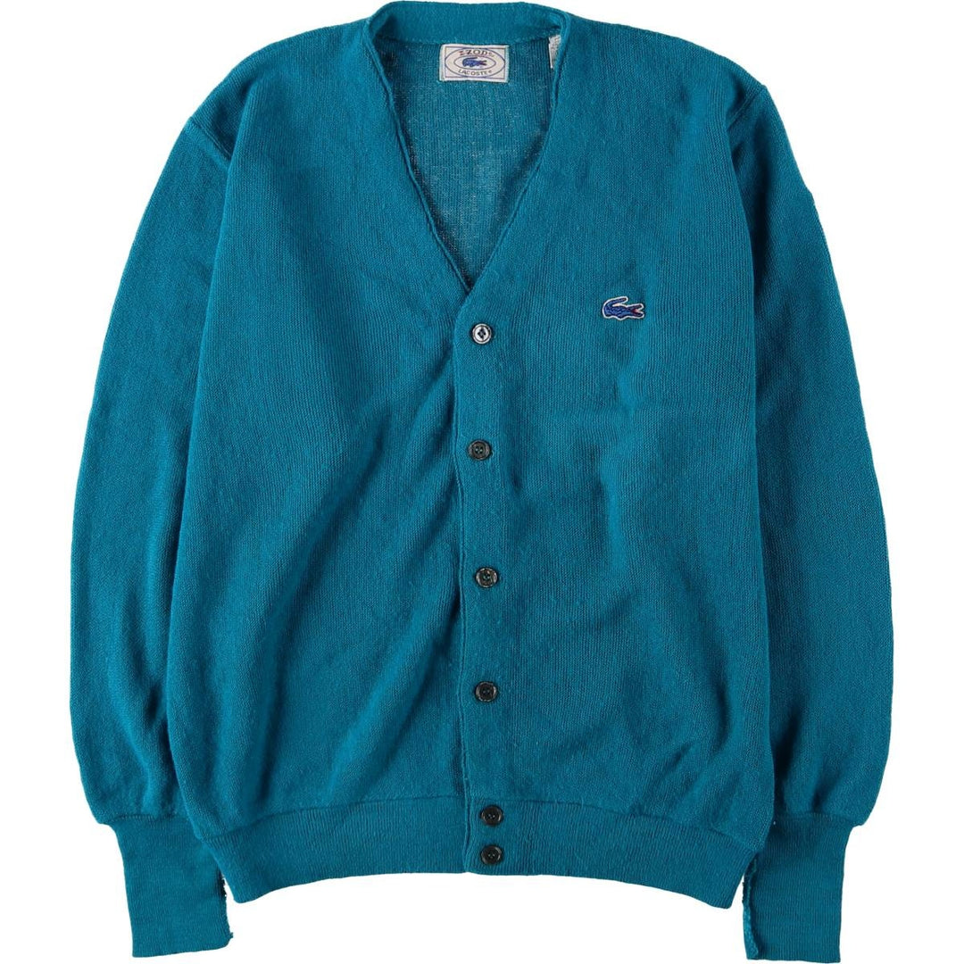 Vintage 80s-90'S Lacoste IZOD acrylic knit cardigan, men's size M Oron Acrylic turquoise blue Vintage Second Hand