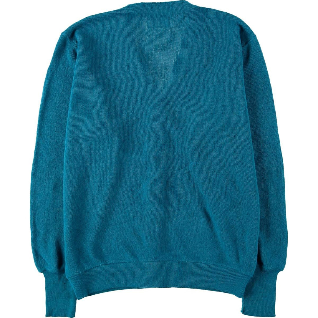Vintage 80s-90'S Lacoste IZOD acrylic knit cardigan, men's size M Oron Acrylic turquoise blue Vintage Second Hand