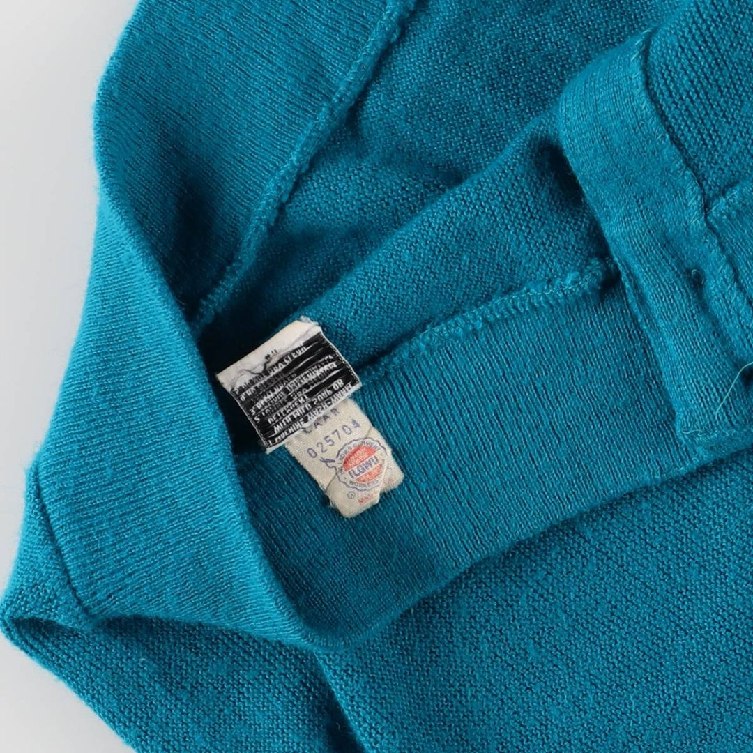 Vintage 80s-90'S Lacoste IZOD acrylic knit cardigan, men's size M Oron Acrylic turquoise blue Vintage Second Hand