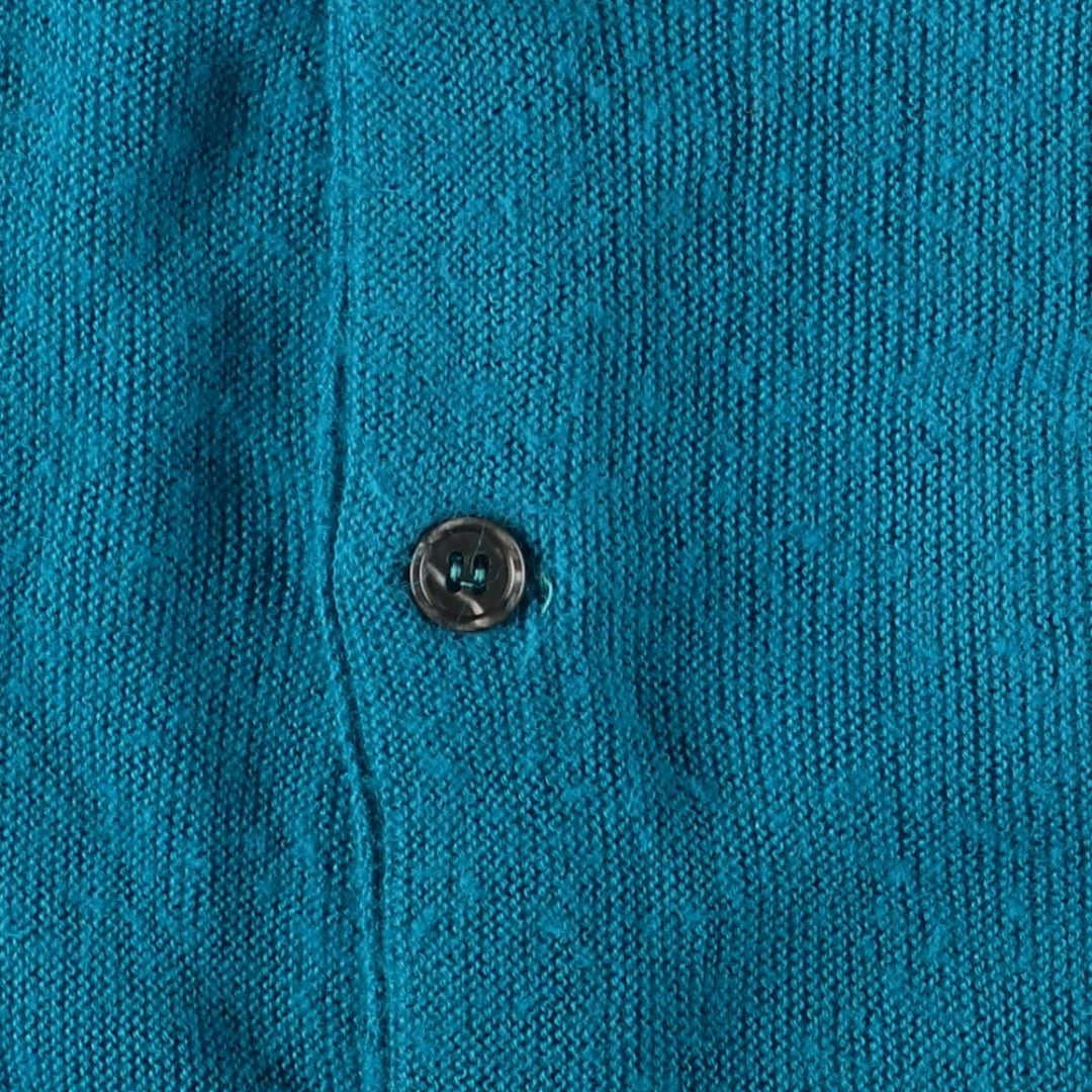 Vintage 80s-90'S Lacoste IZOD acrylic knit cardigan, men's size M Oron Acrylic turquoise blue Vintage Second Hand