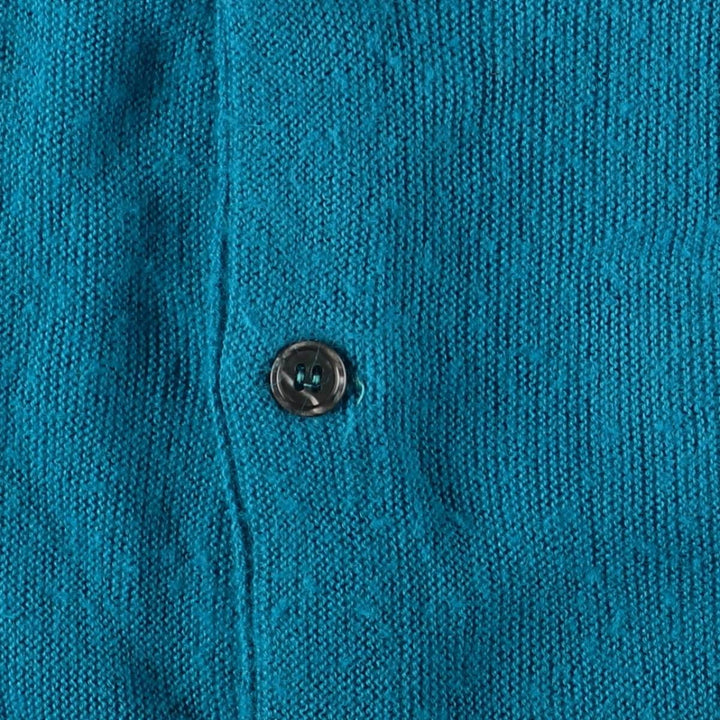 Vintage 80s-90'S Lacoste IZOD acrylic knit cardigan, men's size M Oron Acrylic turquoise blue Vintage Second Hand