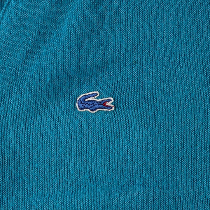 Vintage 80s-90'S Lacoste IZOD acrylic knit cardigan, men's size M Oron Acrylic turquoise blue Vintage Second Hand