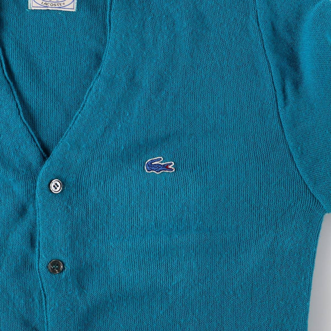 Vintage 80s-90'S Lacoste IZOD acrylic knit cardigan, men's size M Oron Acrylic turquoise blue Vintage Second Hand