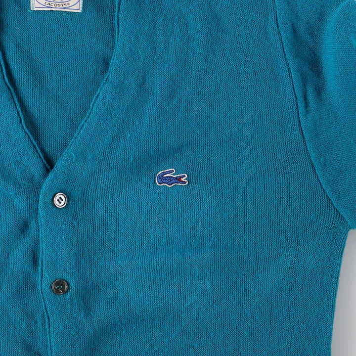 Vintage 80s-90'S Lacoste IZOD acrylic knit cardigan, men's size M Oron Acrylic turquoise blue Vintage Second Hand