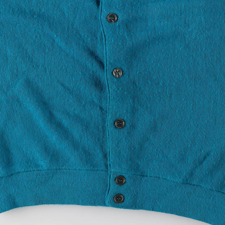 Vintage 80s-90'S Lacoste IZOD acrylic knit cardigan, men's size M Oron Acrylic turquoise blue Vintage Second Hand