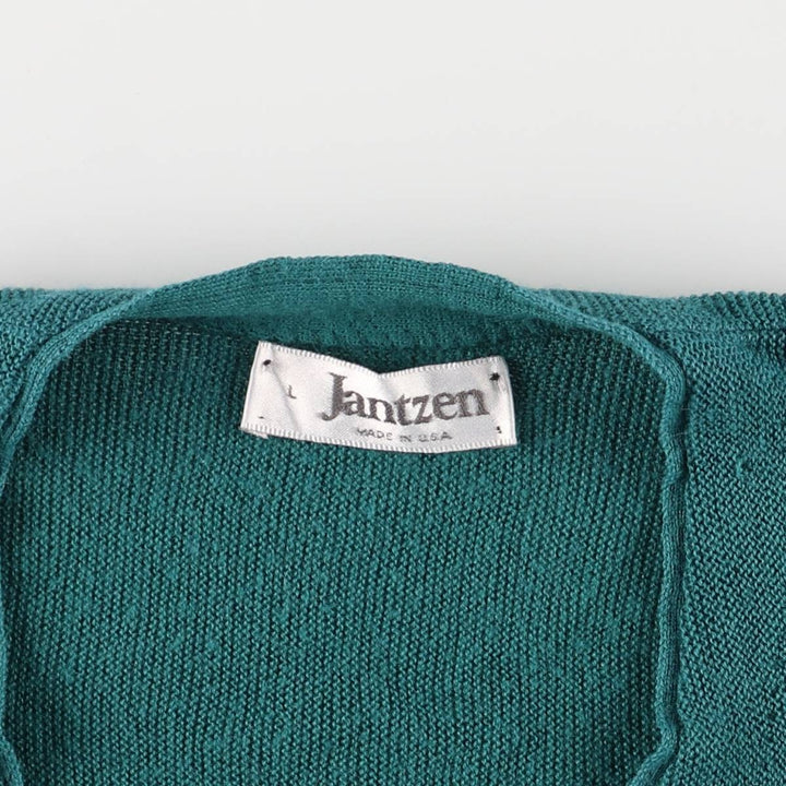 Vintage 90'S Jantzen knit cardigan, made in the USA, size L, men's unclear green type Vintage Second Hand