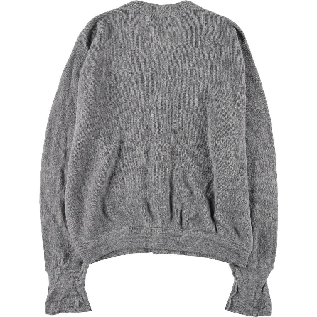 90'S IZOD acrylic knit cardigan, made in the USA, men's size L, vintage acrylic gray type Vintage Second Hand