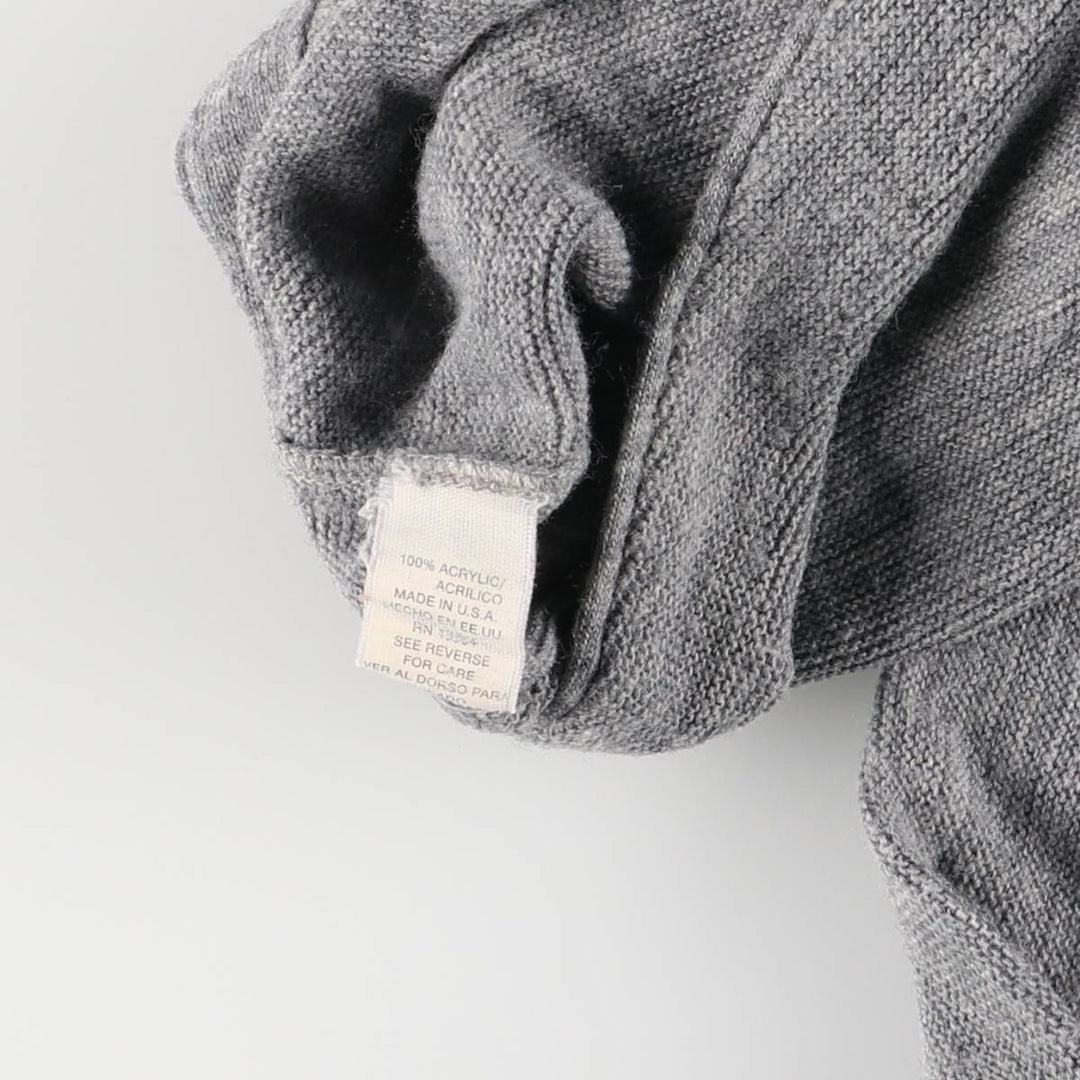 90'S IZOD acrylic knit cardigan, made in the USA, men's size L, vintage acrylic gray type Vintage Second Hand