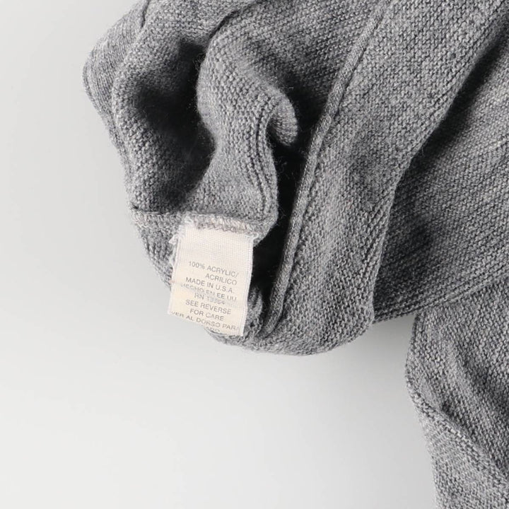 90'S IZOD acrylic knit cardigan, made in the USA, men's size L, vintage acrylic gray type Vintage Second Hand