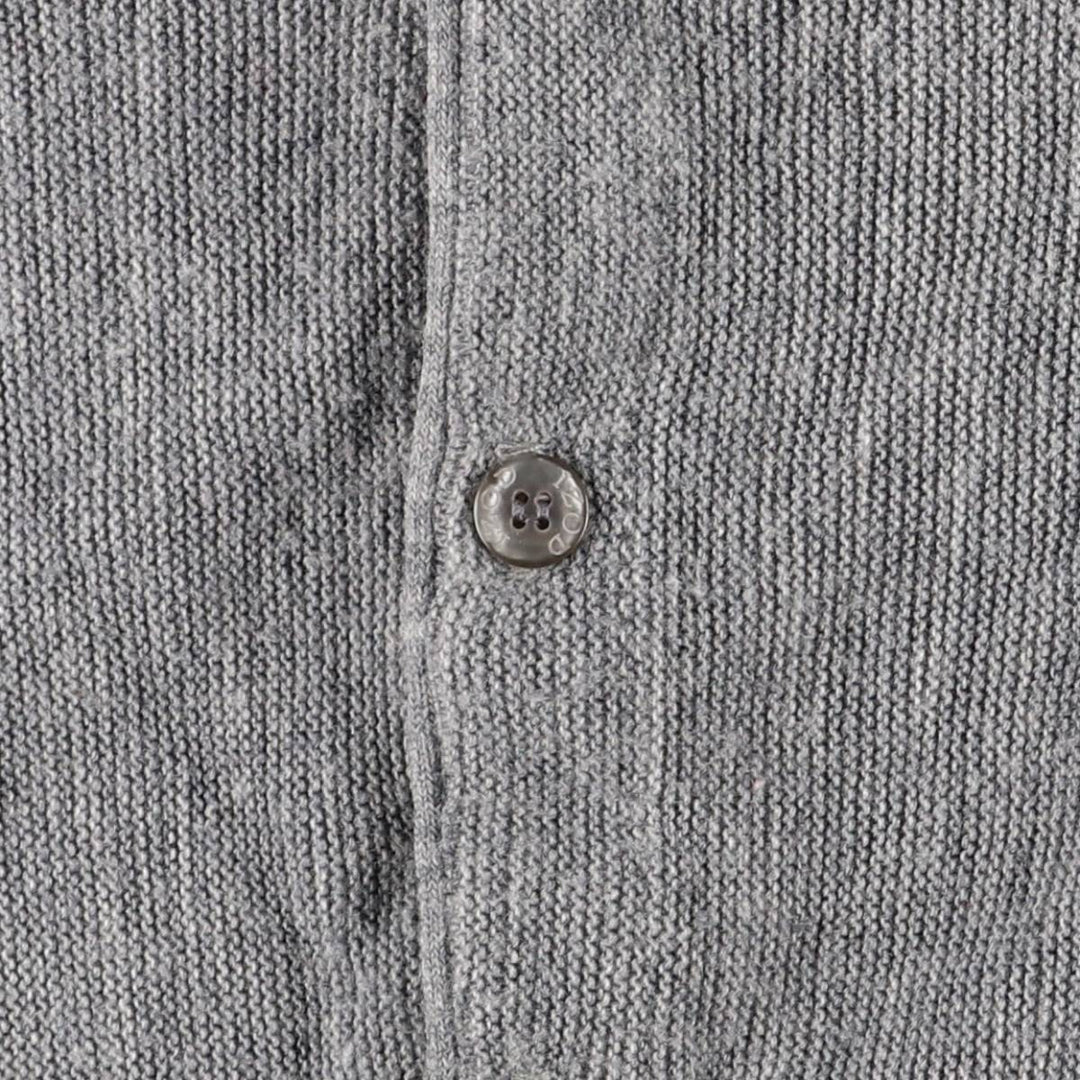 90'S IZOD acrylic knit cardigan, made in the USA, men's size L, vintage acrylic gray type Vintage Second Hand