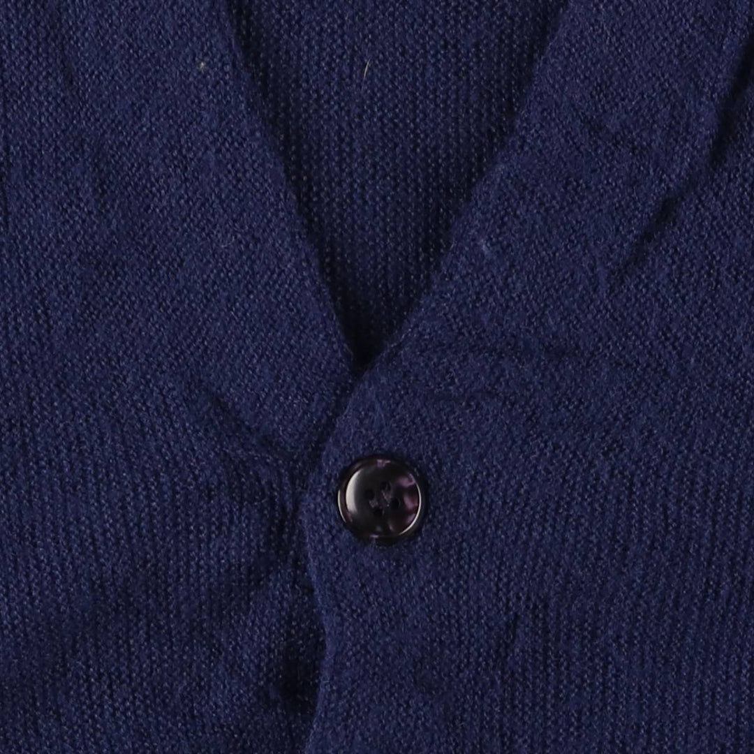 Vintage 1980'S Campus acrylic knit cardigan, made in the USA, size M, men's Oron Acrylic navy blue type Vintage Second Hand